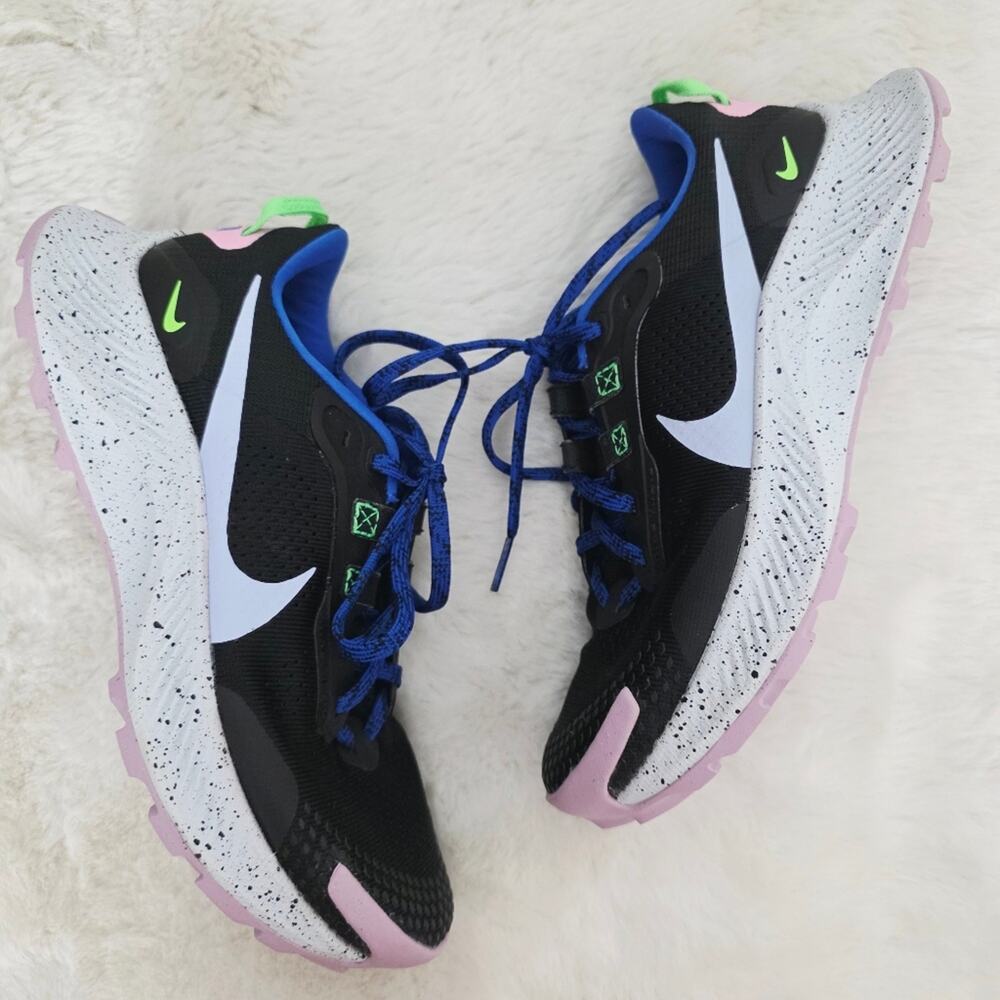 Nike Pegasus Trail 3 Women's Running Shoes Black Blue Pink React Sneakers 6 - Picture 7 of 13